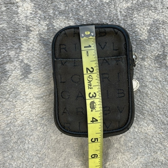 Bvlgari Mono Logo Mania Mini Zip Pouch Case Black Canvas Compact - Picture 5 of 14